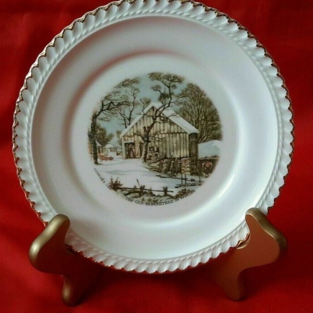 Vintage Harkerware Since 1840 Currier & Ives Decorative Plate